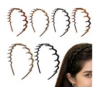 Fascia Con Denti Set Da 6 Fasce Antiscivolo Dentate Slick Back | Cerchietti Ondulati Per Acconciatura E Domare Capelli Ribelli Allenamento Trucco Doccia Lavaggio Viso Lavoro Viaggio
