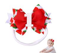 Fascia con Fiocco Bambina, Dolce Fascia Elastica per Capelli Accessori per Capelli per Neonati Bambine Bambini Piccoli Decorazioni per la Prima Festa di Compleanno Accessori per Foto (Fragola)