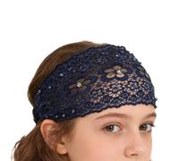 Fascia con perle | circonferenza della testa in pizzo floreale con perline | Cerchietto Boho largo ed elastico, per matrimoni, eventi formali, uso quotidiano, vacanze e