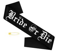 Fascia con scritta "Bride or Die", fascia per feste con scritta "Bride or Die", divertente fascia per addio al nubilato, addio al nubilato, Halloween, matrimonio, fidanzamento, feste, decorazioni