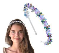Fascia con strass scintillante arcobaleno cristallo viola fiore festa accessori per capelli per donne e ragazze
