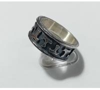 fascia croce tau templare argento 925 ossidato e martellato