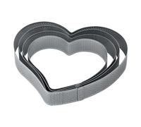 Fascia Crostata Cuore Acciaio Inox Microforata 160x150x35 mm - Pavoni - Torte