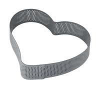 Fascia Crostata Cuore Acciaio Inox Microforata 160x150x35 mm - Pavoni - Torte