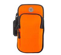 Fascia da Braccio con Borsa Auricolare, Porta cellulare corsa, Fascia Sportiva da Braccio Porta Cellulare Braccio Portacellulare Armband, Universale per smartphone Fino a 6,5", Colore arancione