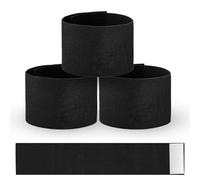 Fascia da braccio da capitano, 7 x 38 cm, colore nero, elastico regolabile, bracciale da uomo per squadre di calcio, bracciale commemorativo per lutto funerario per squadre di squadra, 3 pezzi