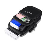 Fascia da braccio da corsa in neoprene e nylon, da 15,2 cm, regolabile, unisex, con 3 tasche con cerniera per riporre il telefono e le chiavi durante gli allenamenti all'aperto