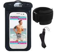 Fascia da braccio impermeabile per telefono, per nuoto, corsa, camminata, senza jack per cuffie, adatta a telefoni di grandi dimensioni fino a 17 cm, iPhone, Samsung Galaxy S. Android, fascia da