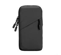 Fascia da braccio per telefono cellulare, borsa da polso compatta in nylon con cinghia resistente, capacità a doppio strato per chiavi e carte, custodia da braccio stabile antiscivolo per palestra