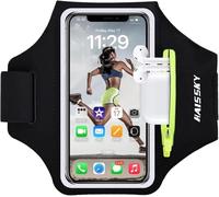 Fascia da Braccio Fascia Sportiva Running Holder con Titolare Auricolari per Correre Sweatproof Armband per iPhone 16 Pro Max/15/14/13/13 Pro /12 /iPhone 11 Pro Max/XS Max,Galaxy S24/S23 fino a 6.8"