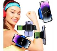 Fascia da Braccio Sportiva per Smartphone, Supporto Telefono Regolabile per Corsa, Fascia Elastica con Rotazione 360°, Nero, Per Palestra, per Corsa, per Sport