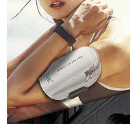Fascia da Braccio Sportiva Portatile di Sport Armband Borsa Doppio Strato Impermeabile Materiale Riflettente Fascia da Braccio per Smartphone Fino a 6,5 Pollici per Outdoor Correre Palestra(Grigio)