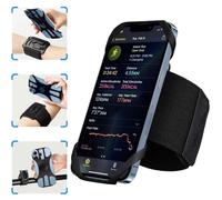 Fascia da braccio sportiva versatile, compatibile con tutti i telefoni, che garantisce una presa sicura del dispositivo durante tutte le attività.