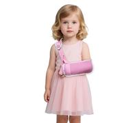 Fascia da braccio traspirante per bambini, stabilizzatore di supporto per lesioni al polso, al gomito e alla spalla, si adatta perfettamente sia a mani sinistra che a destra (rosa, M)