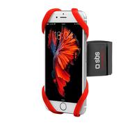 SBS Fascia da Braccio portacellulare Universale per telefoni Fino a 6", Chiusura Regolabile in Velcro, Traspirante, con Fascette elatiche per Smartphone
