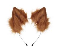 Fascia da Capello con Orecchie di Animale in Peluche, Tiara con Orecchie di Lupo per Cosplay e Feste, Accessorio di Dressing Up in Peluche per Ruoli e Feste, One Size
