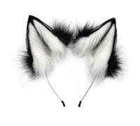 Fascia da Capello per Cosplay con Orecchie di Animale in Peluche, Tiara con Orecchie di Lupo per Dressing Up e Feste, Accessorio di Peluche, One Size