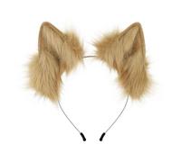 Fascia da Capello per Cosplay con Orecchie di Animale in Peluche, Tiara con Orecchie di Lupo per Dressing Up e Feste, Accessorio di Peluche, One Size