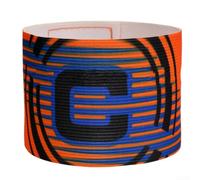 Fascia da capitano di calcio, fascia da capitano di calcio, regolabile, elastica, in nylon, per identificare le partite e gli arbitri, accessorio sportivo per giocatori e allenatori (arancione)