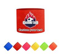 Fascia da Capitano Personalizzata per Sport, Bracciale Da Capitano Personalizzato ConTesto, Icona, Taglie in Colori Vari, Adattabile per Calcio, Rugby, Pallacanestro, Eventi Collettivi (Red)