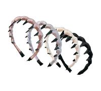 Fascia da denti per donna 4 pezzi | Fascia a onda | Fascia per capelli reversibile per donne ragazza sposata festa di compleanno celebrazione