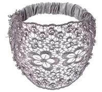 Fascia da donna in pizzo con perle bohémien, ampia fascia elastica con motivo floreale, accessorio per capelli da donna, ragazza, yoga, fitness, festival, matrimoni, uso quotidiano