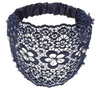 Fascia da donna in pizzo con perle bohémien, ampia fascia elastica con motivo floreale, accessorio per capelli da donna, ragazza, yoga, fitness, festival, matrimoni, uso quotidiano