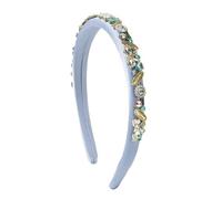 Fascia da donna in spugna fine tinta unita con diamanti, blu