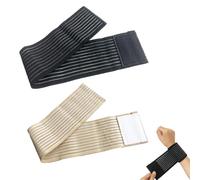 Fascia da Polso, Fascia Elastica per Polso 4 Pezzi in Poliestere Traspirante A Compressione per Il Tunnel Carpale per Uomini e Donne per Allenamenti Bowling Tennis Sport (Nero e colore della pelle)