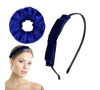 Fascia Da Prua 1 Pezzi, Anello Di Capelli Intestini Blu 1 Pezzi, Fascia Di Velluto Blu, Fascia Alla Moda Delle Donne, Fascia Non Slittata, Fascia Di Abbigliamento Carino