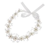 Fascia da Sposa con Fiori e Perline, Bianca, Raffinata per Nozze | Vetro e Plastica, Stile Carino e Versatile, per Spose, Richiama Tradizione e Modernità