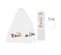Fascia da sposa con glitter dorati, resistente all'abrasione, fascia per capelli, foulard, tracolla, set per addio al nubilato, addio al nubilato, decorazioni, metallo,