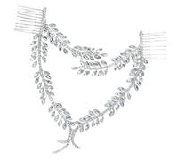 Fascia da sposa con strass e design a goccia, accessorio per capelli da sposa bohémien, realizzato a mano, leggera e sicura, 33,5 x 13 cm