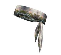 Fascia da tennis con fiore di loto, fascia per il sudore, perfetta per fitness, basket e corsa.