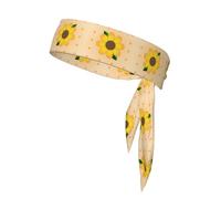 Fascia da tennis con girasole dorata, fascia per il sudore regolabile, perfetta per fitness, basket e corsa.