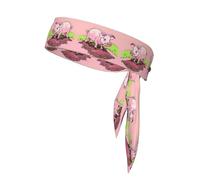 Fascia da tennis con maialino rosa, regolabile, perfetta per fitness, basket e corsa.