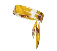 Fascia da tennis con motivo a bandiera spagnola per donna, fascia antisudore per allenamento, fascia per la testa per corsa, calcio, basket, atletica