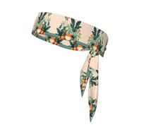 Fascia da tennis con piccole piante verdi in stile cartone animato, fascia per il sudore, perfetta per fitness, basket e corsa.