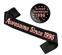 Fascia decorativa per 30° compleanno, 2 pezzi, oro rosa, con scritta "Awesome Since 1996", con scritta "All the best things were made in 1996", idea regalo per lui e per donne e ragazze, regalo