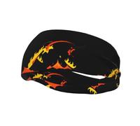 Fascia decorativa sportiva alla moda HJFCZH Fire Dragon sotto il vulcano Stampe traspirante elastico adatto per ciclismo, yoga, corsa