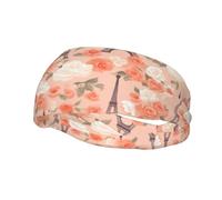 Fascia decorativa sportiva alla moda HJFCZH Parigi Torre Eiffel con fiori Stampe traspirante elastico adatto per ciclismo, yoga, corsa