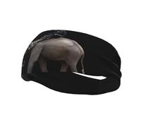 Fascia decorativa sportiva alla moda QQOUPP Scimmia sul retro di un elefante Stampato traspirante elastico adatto per ciclismo, yoga, corsa