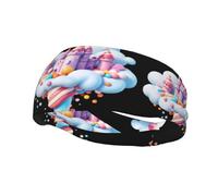 Fascia decorativa sportiva alla moda WHJSSF Candy Castle in the Clouds Pattern traspirante elastico adatto per ciclismo, yoga, corsa