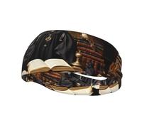 Fascia decorativa sportiva alla moda WHJSSF Grimoire Strange World Pattern traspirante elastica adatta per ciclismo, yoga, corsa