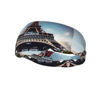 Fascia decorativa sportiva alla moda WHJSSF Torre Eiffel Love Paris Immagine traspirante elastica adatta per ciclismo, yoga, corsa