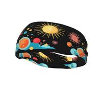 Fascia decorativa sportiva alla moda YYHWHJDE ricamo fuochi d'artificio e pianeti modello fasce per uomini e donne