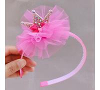 fascia dei capelli della corona della ragazza 2pcs Accessori per capelli della forcella dell'arco del fiore dei bambini Accessori per capelli dei capretti-rosa acceso