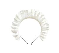 Fascia delicata elegante scava fuori modello pieghettato lacci per capelli cerchio per feste cosplay costume puntelli per donne fascia da cameriera fascia colore bianco fasce in pizzo pieghettato per