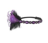 Fascia Di Piume 1920s copricapo piuma fascia testa copricapo grande gatsby copricapo vintage party costume vestito abbigliamento accessori for capelli Fascia Piume Di Pavone(Purple)