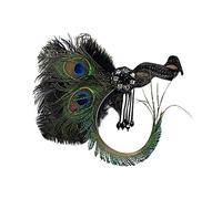 Fascia Di Piume Great Gatsby Head Band 1920S Paesaggio piuma Flapper Fascia Grande Gatsby Headdress Vintage Fascia Piume Di Pavone(Green)